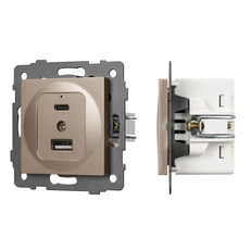 Изображение Механизм USB розетки SCT-MUAC-PL-GD-V (5V, 3A, QC4) (Arlight, -)